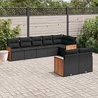 vidaXL Loungegrupp för trädgården med dynor 8 delar svart konstrotting 3227826