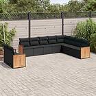 vidaXL Loungegrupp 10 delar med svarta dynor konstrotting 3227791