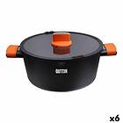 Quttin Kastrull med glaslock Gastro Svart Orange 34,5 x 25,5 x 12 cm (6 antal)