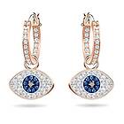 Swarovski Crystal Duo Evil Eye Hoop Pierced Earrings