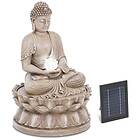 Hillvert Solar Garden Fountain Sittande Buddhafigur LED-belysning