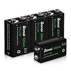 Bonai 9V Uppladdningsbart Batteri 600mAh 4-pack