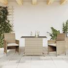 vidaXL Bistrogrupp med dynor 3 delar beige konstrotting 365120