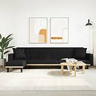 vidaXL L-formad bäddsoffa svart 275x140x70 cm tyg 3157234