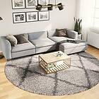 vidaXL Matta långluggad modern beige och antracit Ø 280 cm 375403