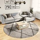 vidaXL Matta långluggad modern beige och antracit Ø 240 cm 375402