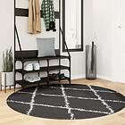 vidaXL Matta långluggad modern svart och gräddvit Ø 160 cm 375422