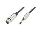 Luxorparts Mikrofonkabel XLR till 6,3 mm 1 m, Svart