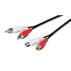 Luxorparts RCA-förlängningskabel 2x RCA 5 m