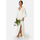 Bubbleroom Occasion Waterfall Back Satin Wedding Gown White 46