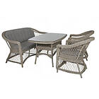 Brafab Kamomill matgrupp Beige med grå dyna 2-sitssoffa, 2 fåtöljer & matbord 135x80 cm