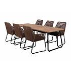 Brafab Midway & Nolli matgrupp Natur/teak 6 karmstolar & bord 225x90 cm