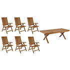 Brafab Julita matgrupp Teak 6 positionsstolar & matbord 210x90 cm