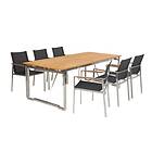 Brafab Gotland matgrupp Rostfritt/teak 6 stolar & bord 220x95 cm