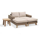 Lifestylegarden Loungeset Bahamas Loveseat med bord set 3: table 50+left chaise lounge+right 43162