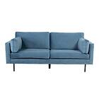 Venture Home 3-sitssoffa Boom Sammet 3 seat Sofa Velvet Blue+Black Legs for GR19264