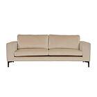 Venture Home 3-sitssoffa Bolero Sammet Sofa 3-seater Beige Velvet Black Legs 15016-885