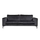 Venture Home 3-sitssoffa Bolero Sammet Sofa 3-seater Dark Grey velvet Black Legs 15016-955