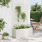 vidaXL Odlingslåda med spaljé vit 80x36x140 cm PP 368779