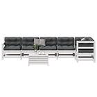 vidaXL Loungegrupp med dynor 7 delar vit massiv furu 3250885