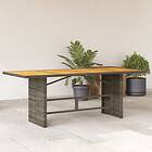 vidaXL Trädgårdsbord med akaciaträ grå 190x80x74 cm konstrotting 365310