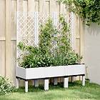 vidaXL Odlingslåda med spaljé vit 120x40x142 cm PP 367929
