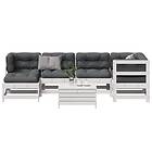 vidaXL Loungegrupp med dynor 7 delar vit massiv furu 3250913