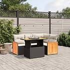 vidaXL Loungegrupp för trädgården med dynor 5 delar svart konstrotting 3273940