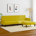 vidaXL Soffgrupp 2 delar gul sammet 3216284