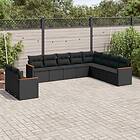 vidaXL Loungegrupp 10 delar med svarta dynor konstrotting 3258513