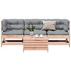 vidaXL Loungegrupp för trädgården med dynor 4 delar massiv douglasgran 3250790