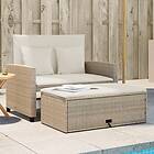 vidaXL Trädgårdssoffa 2-sits med dynor konstrotting beige 365135