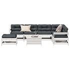 vidaXL Loungegrupp med dynor 8 delar vit massiv furu 3250593