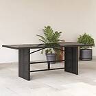vidaXL Trädgårdsbord med glasskiva svart 190x80x74 cm konstrotting 365304