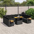 vidaXL Loungegrupp för trädgården m. dynor 11 delar konstrotting svart 3273687