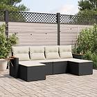 vidaXL Loungegrupp med dynor 6 delar svart konstrotting 3259459