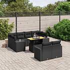 vidaXL Loungegrupp för trädgården m. dynor 11 delar konstrotting svart 3274588