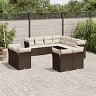 vidaXL Loungegrupp för trädgården 11 delar brun konstrotting 3218513