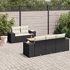 vidaXL Loungegrupp med dynor 6 delar svart konstrotting 3257659