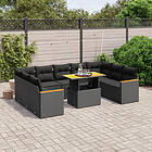 vidaXL Loungegrupp 10 delar med svarta dynor konstrotting 3273218