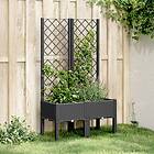 vidaXL Odlingslåda med spaljé svart 80x40x142 cm PP 367923