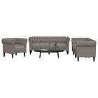 vidaXL Soffgrupp 3 delar taupe tyg 3209196