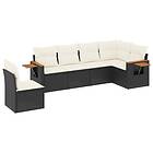 vidaXL Loungegrupp med dynor 6 delar svart konstrotting 3259256