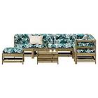 vidaXL Loungegrupp med dynor 8 delar impregnerad furu 3250563