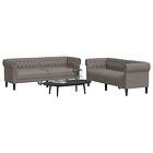 vidaXL Soffgrupp 2 delar taupe tyg 3209205