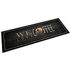 vidaXL Köksmatta maskintvättbar text kaffe 60x180 cm sammet 4005591