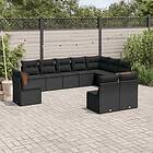 vidaXL Loungegrupp 10 delar med svarta dynor konstrotting 3260151