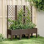 vidaXL Odlingslåda med spaljé brun 120x40x142 cm PP 367930