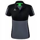 Erima Six Wings Short Sleeve Polo Svart 34 Kvinna