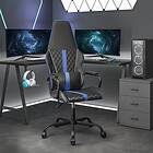 vidaXL Gamingstol med massage blå och svart konstläder 345557